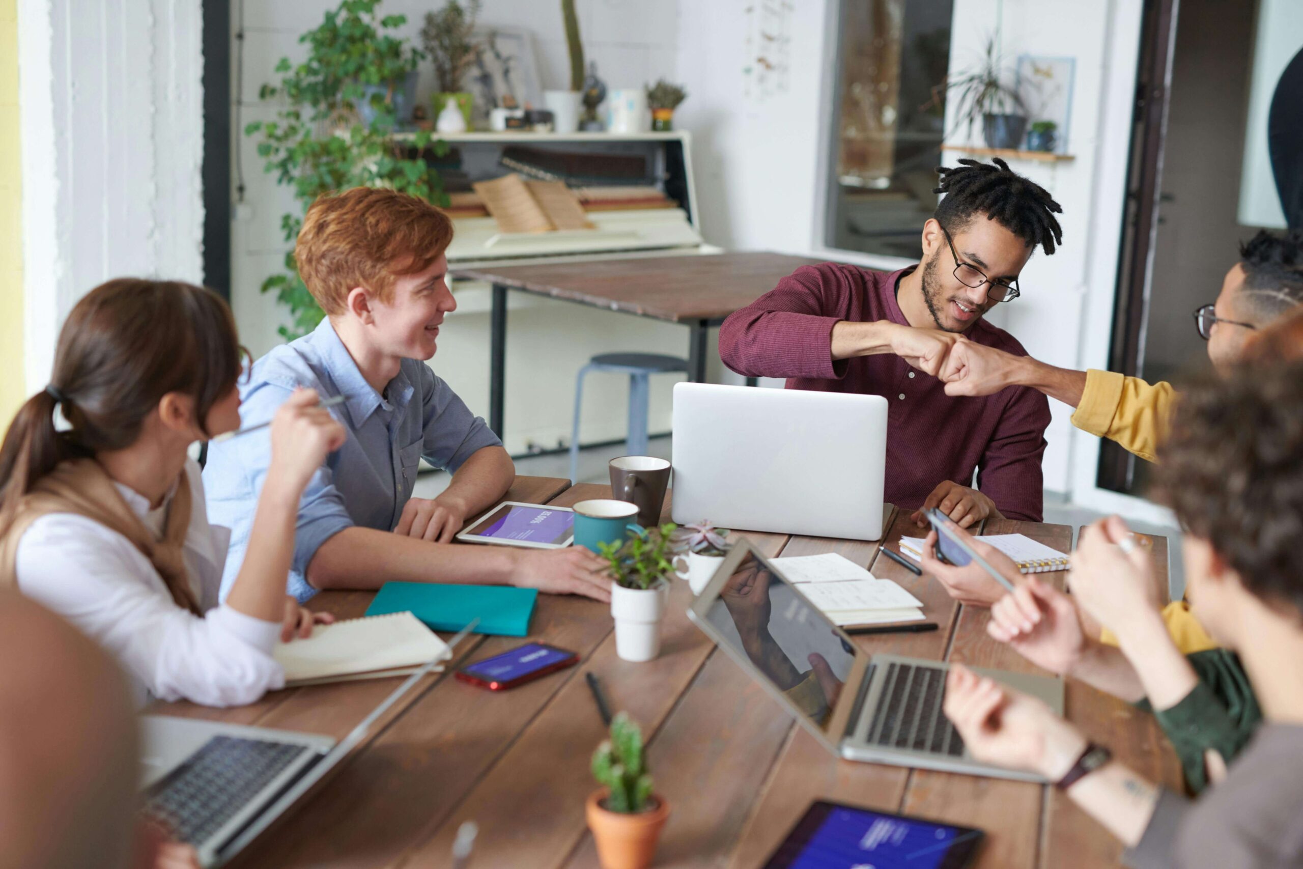 group of people in a meeting