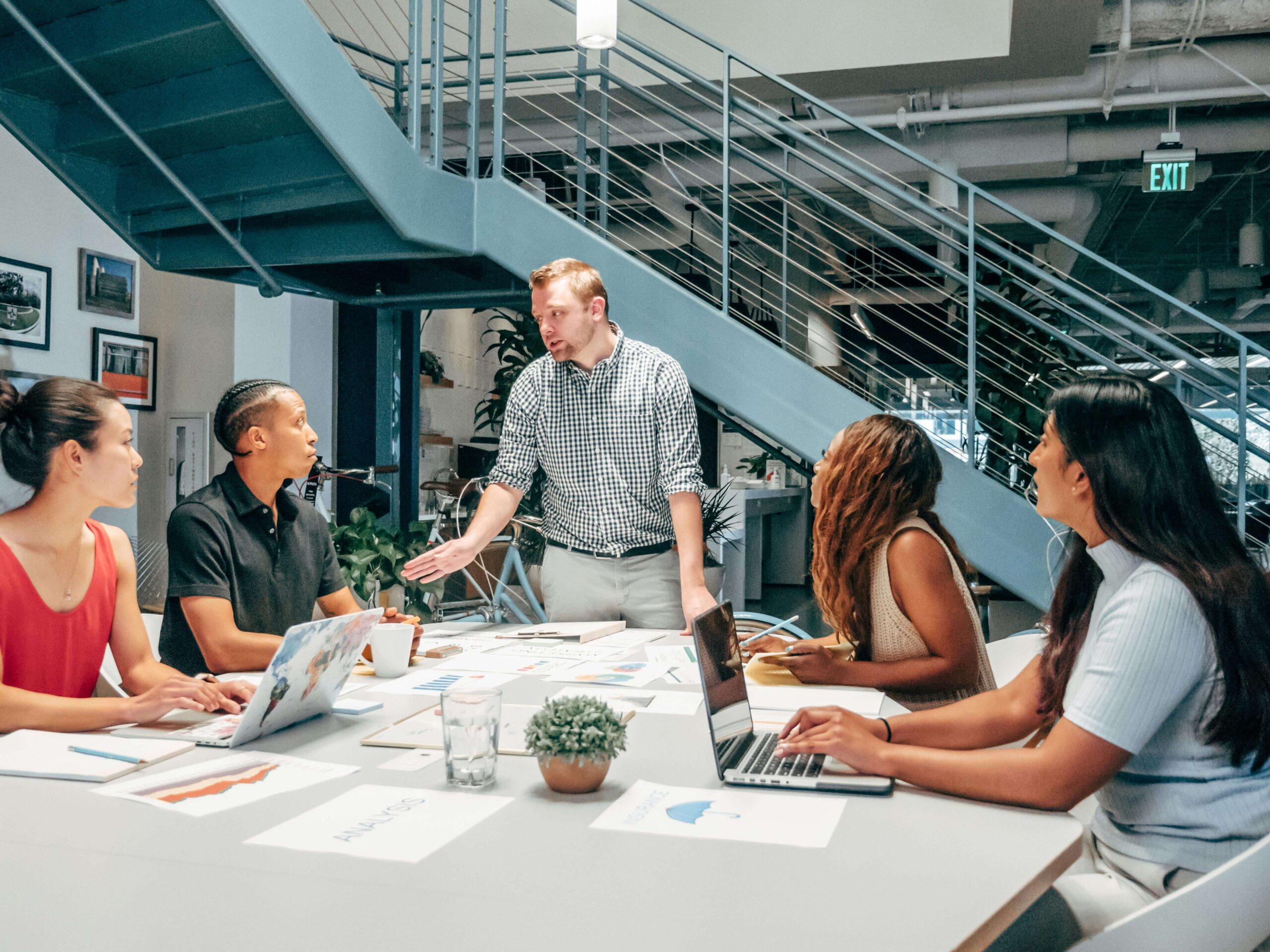 group of people in a meeting