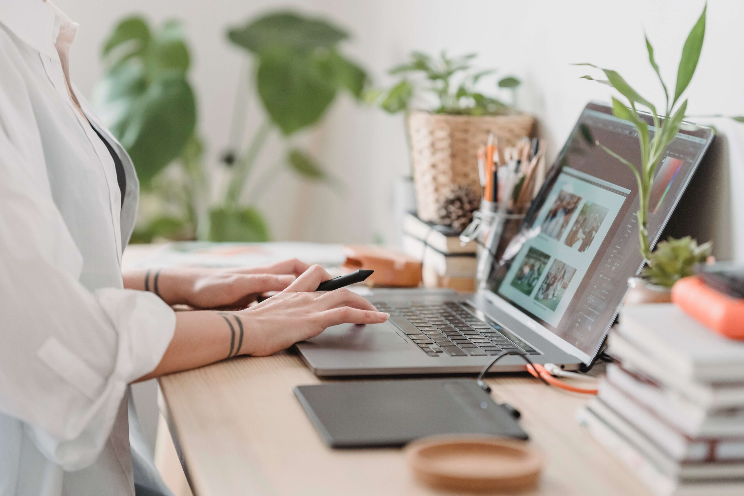 person using a laptop