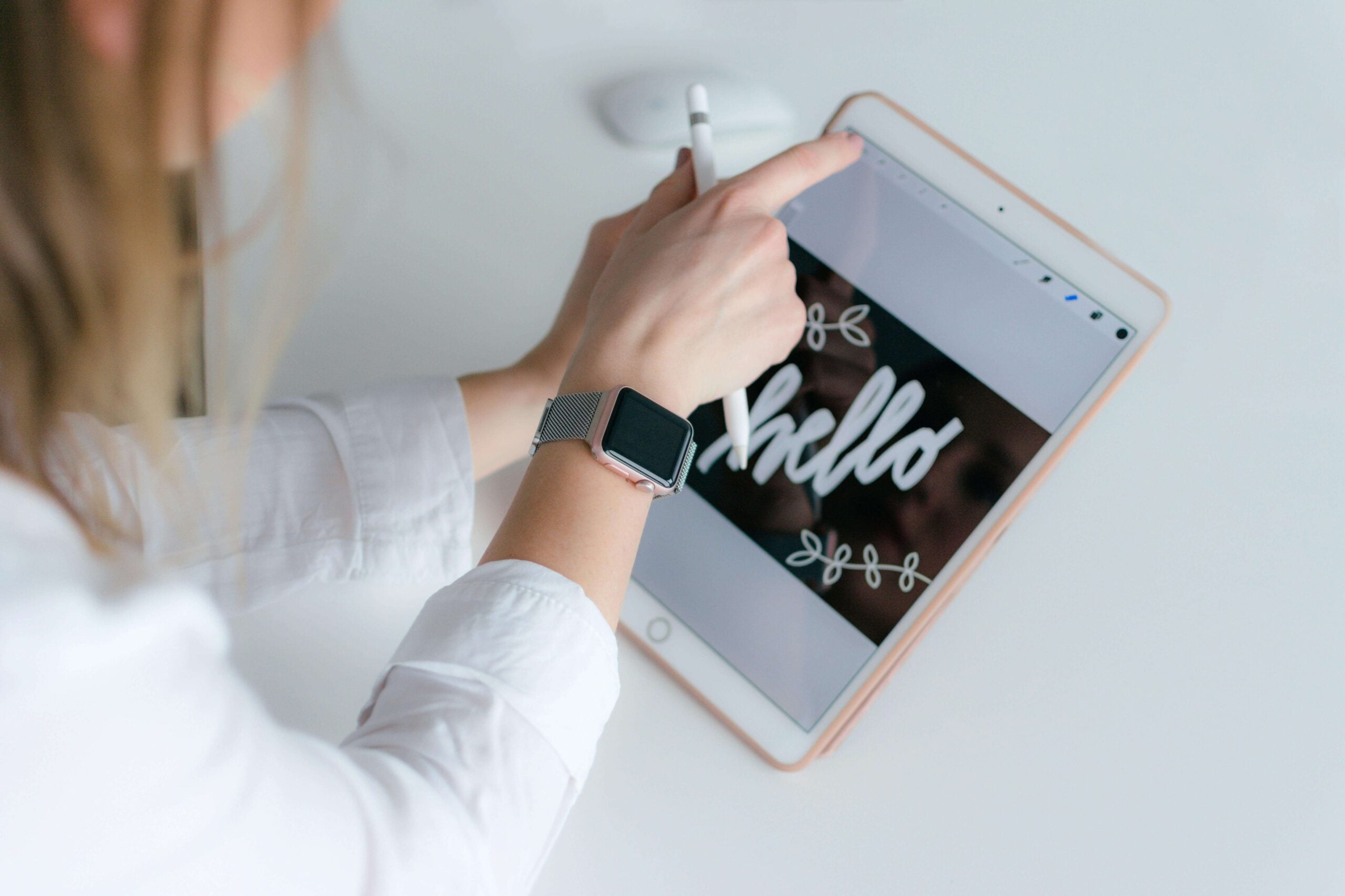 Woman using an ipad
