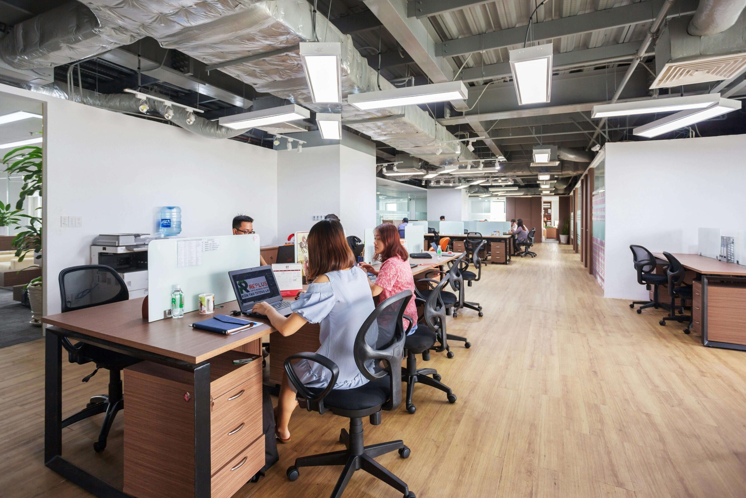 people working in an office