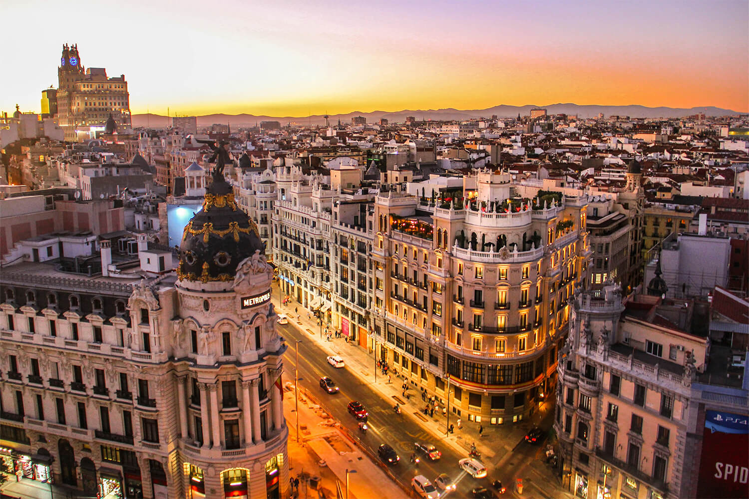 Cityscape shot of Madrid